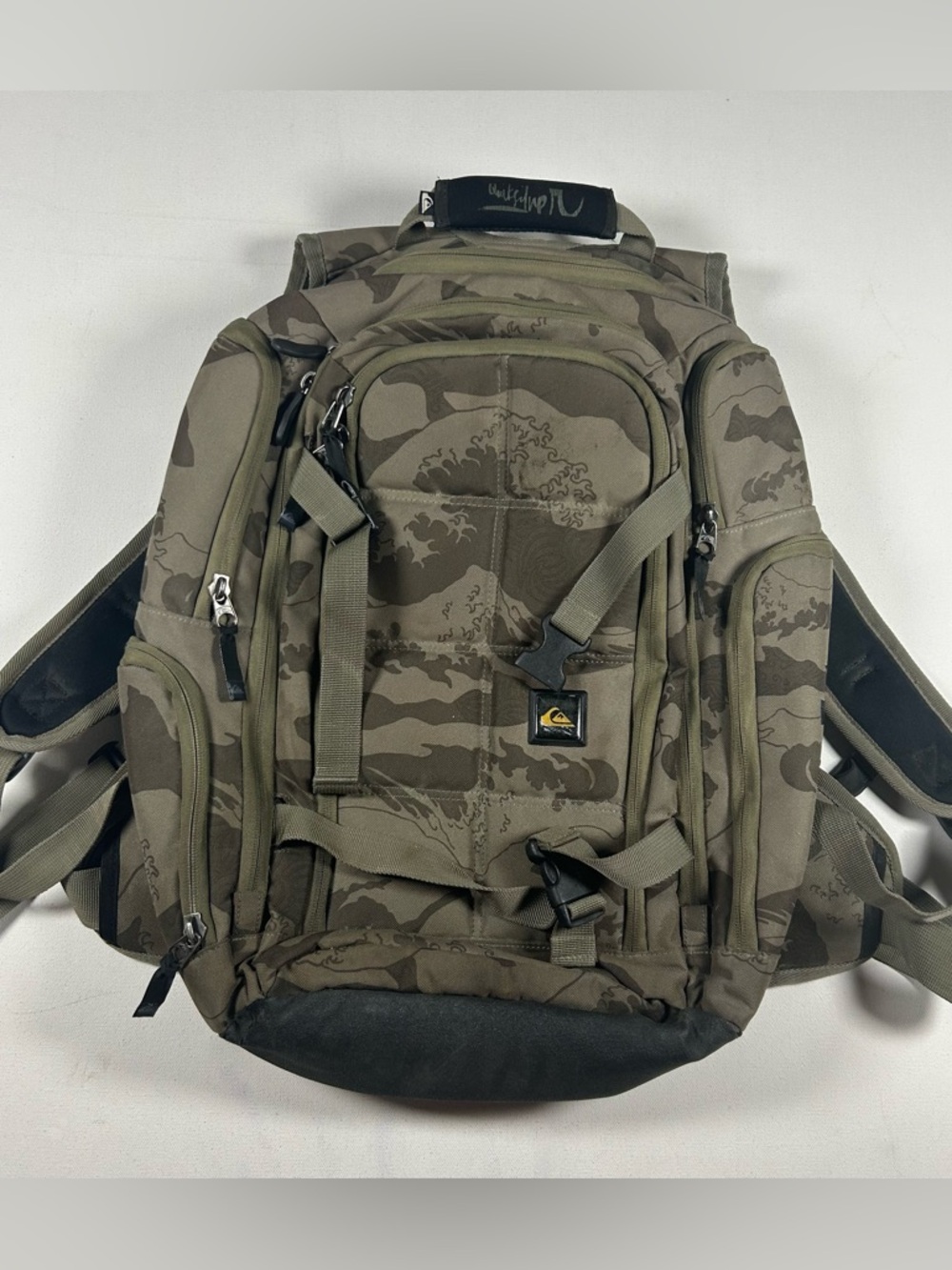 Quiksilver 90s Backpack Grenade 2 Heavy Weather Surfer BIG Utility Bag AOP Waves